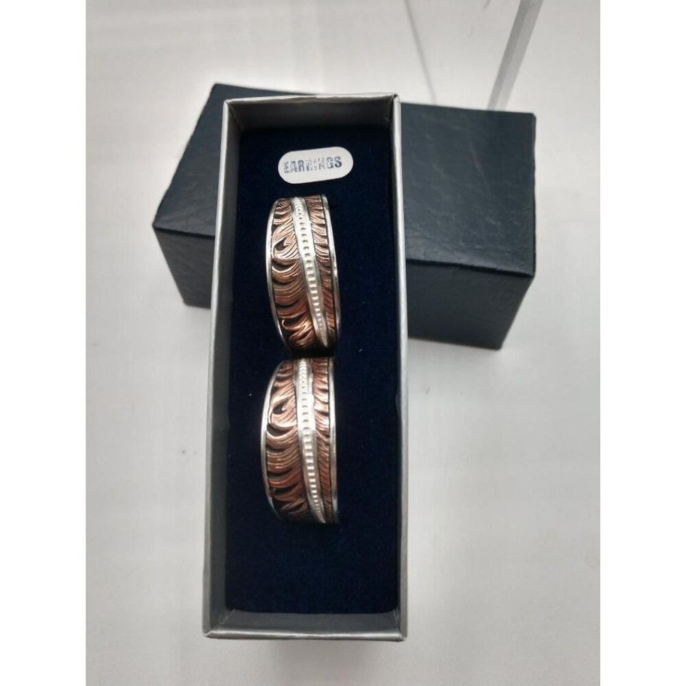 Montana Silversmiths Hope Feather Earrings Silver/Rose Gold Plated